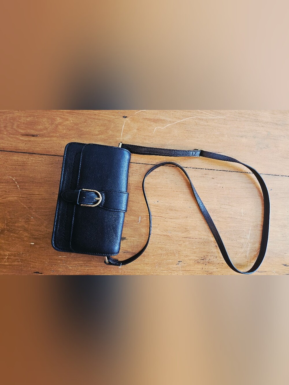 Fossil Zoey Black Pebbled Leather Small Crossbody Bag
